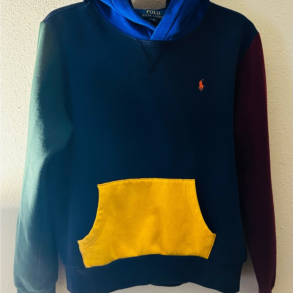 Big Boys Long Sleeve Color Blocked Double Knit Hoodie